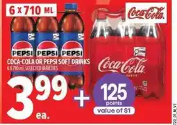 Metro Coca-cola or pepsi soft drinks offer