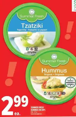 Metro Summer fresh hummus or dips offer