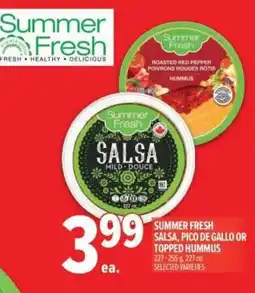 Metro Summer fresh salsa, pico de gallo or topped hummus offer