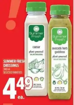 Metro Summer fresh dressings offer