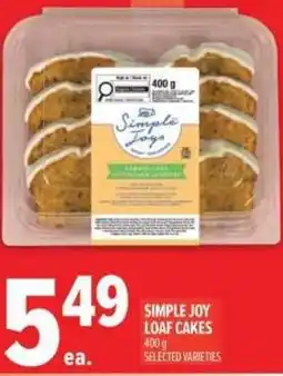 Metro Simple joy loaf cakes offer