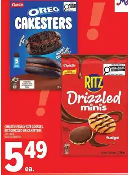 Metro Christie family size cookies, ritz drizzled or cakesters offer