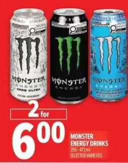 Metro Monster energy drinks offer