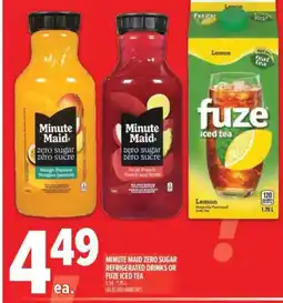 Metro Minute maid zero sugar refrigerated drinks or fuze iced tea offer