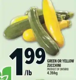 Metro Green or yellow zucchini offer