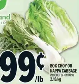 Metro Bok choy or nappa cabbage offer