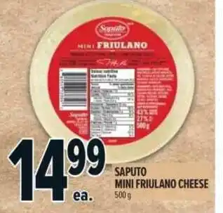 Metro Saputo mini friulano cheese offer