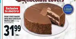 Metro Front street bakery swiss milk chocolate truffle cake offer
