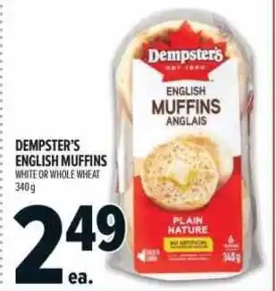 Metro Dempster's english muffins offer