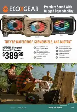 Cabela's ECOXGEAR DEFENDER Waterproof Bluetooth Speaker offer