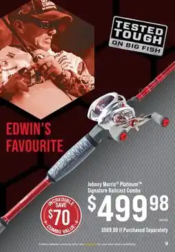 Cabela's Johnny Morris Platinum Signature Baitcast Combo offer