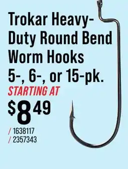 Cabela's Trokar Heavy-Duty Round Bend Worm Hooks offer
