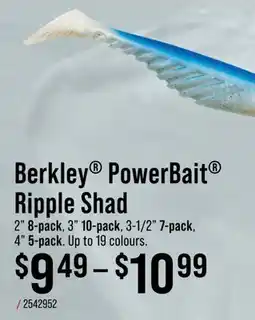 Cabela's Berkley PowerBait Ripple Shad offer