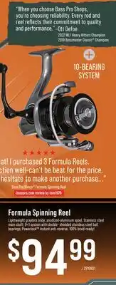 Cabela's Bass pro Shops Formula Spinning Reel offer