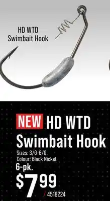 Cabela's Bass Pro Shops XPS HD WTD Swimbait Hook offer