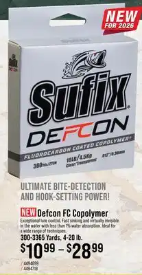 Cabela's Sufix Defcon FC Copolymer offer