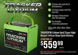 Cabela's TRACKER TM Lithium Gen 2 Super High Output Lithium Deep Cycle Battery offer