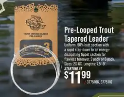 Cabela's Pre-Looped Trout Tapered Leader offer