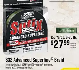 Cabela's Sufix 832 Advanced Braid Fishing Line offer