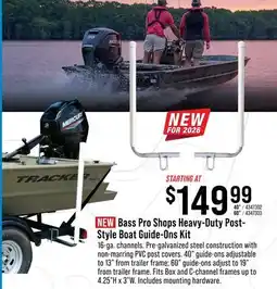 Cabela's Tracker Bass Pro Shops Heavy-Duty Post-Style Boat Guide-Ons Kit 40 offer