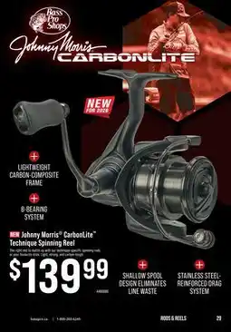 Cabela's Johnny Morris CarbonLite Technique Spinning Reel offer