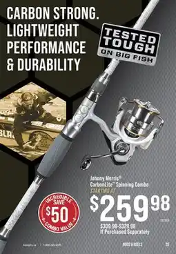 Cabela's Johnny Morris CarbonLite Spinning Combo offer