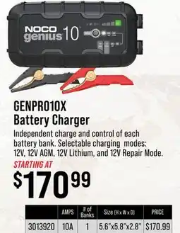 Cabela's Noco GENPRO10X Battery Charger offer