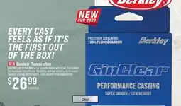Cabela's BERKLEY GinClear PERFORMANCE CASTING offer