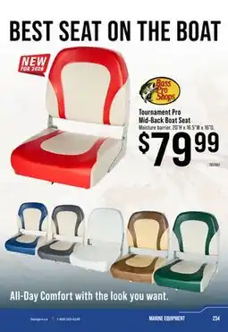Cabela's Bass Pro Shop Tournament Pro Mid-Back Boat Seat offer