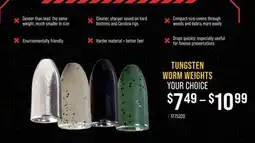 Cabela's Bass Pro Shops XPS Tungsten Worm Weights offer