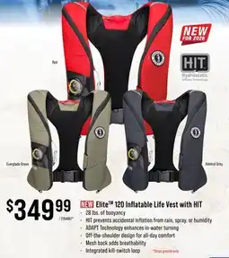 Cabela's Elite 120 Inflatable Life Vest with HIT offer
