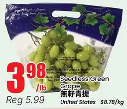 Btrust Supermarket Seedless Green Grape offer
