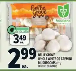 Metro Belle grove whole white or cremini mushrooms offer