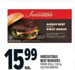 Metro Irresistible beef burgers frozen offer