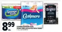 Metro Cashmere bathroom tissue, sponge towels or scotties facial tissues offer