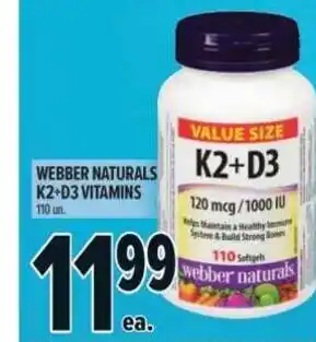 Metro Webber naturals k2+d3 vitamins offer