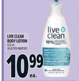 Metro Live clean body lotion offer