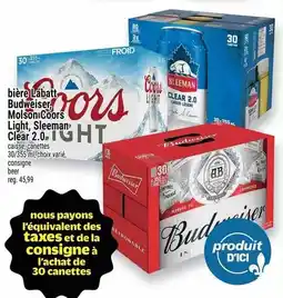 Metro Bière lábatt budweiser molson coors light sleeman clear 2.0 offer
