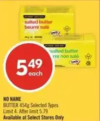 Shoppers Drug Mart NO NAME butter offer