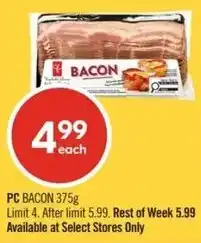 Shoppers Drug Mart PC bacon offer