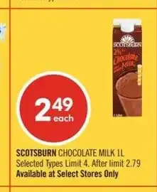 Shoppers Drug Mart SCOTSBURN chocolate milk il offer