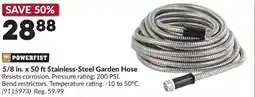 Princess Auto POWERFIST 5/8 in. x 50 ft Stainless-Steel Garden offer