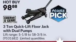 Princess Auto 3 Ton Quick-Lift Floor Jack with Dual Pumps offer