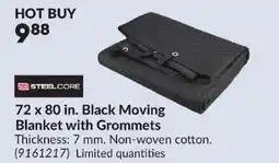 Princess Auto STEEL CORE 72 x 80 in. Black Moving Blanket with Grommets offer