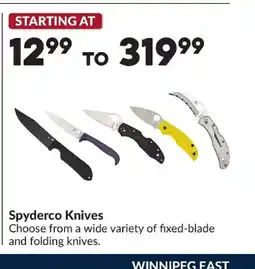 Princess Auto Spyderco Knives offer