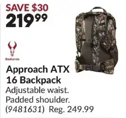 Princess Auto Approach ATX 16 Backpack offer