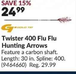 Princess Auto GOLD TIP Twister 400 Flu Flu Hunting Arrows offer