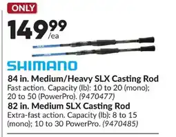 Princess Auto SHIMANO 84 in. Medium/Heavy SLX Casting Rod offer