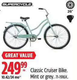 Canadian Tire Classic Cruiser Bike Mint or grey offer
