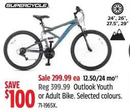Canadian Tire Outlook Youth or Adult Bike Selected colours offer
